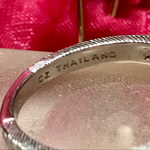 JUDITH RIPKA PRINCESS THREE STONE DIAMONIQUE RING - Picture 8 of 9